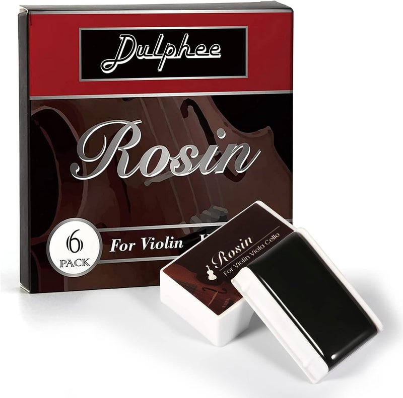 Dulphee Store Rosin, Violin Rosin [6 Pack] Cello Viola Rosin for Violin Bow, Dark Low Dust Resin, Violin Accessories by - Image 2